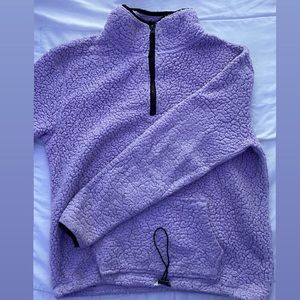 Fuzzy purple pullover